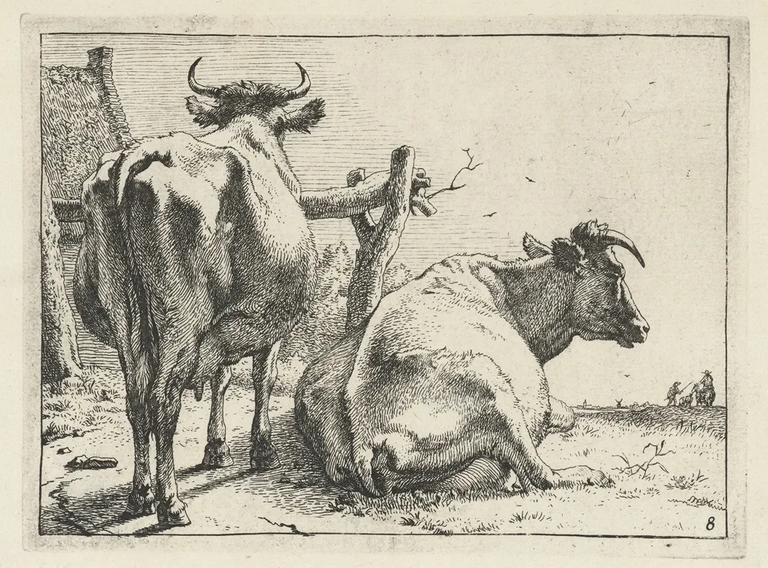 Two Cows Seen From Behind by Paulus Potter - Canvas Print
