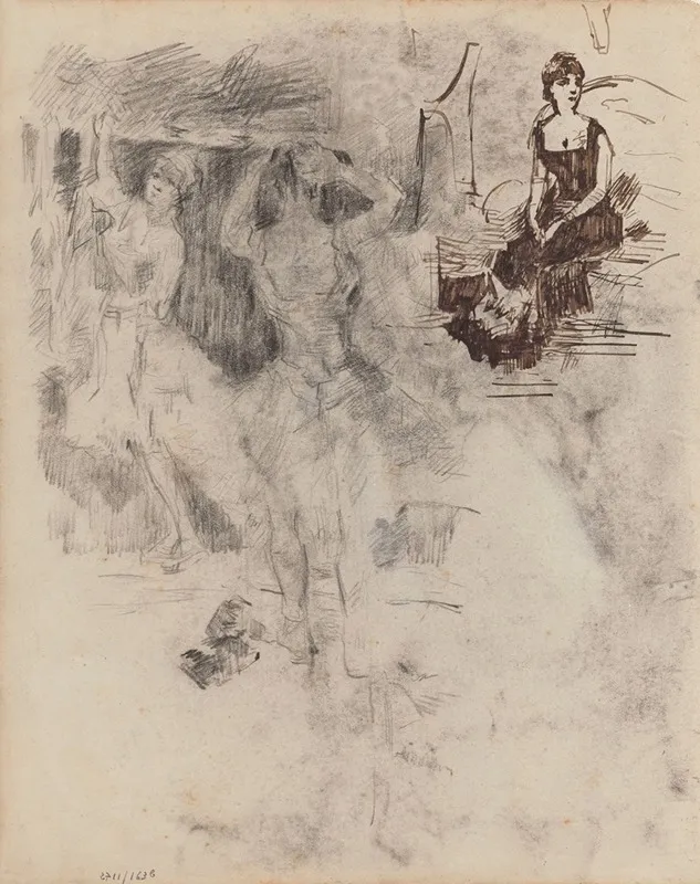 Two Dancers 8 by James Ensor - Canvas Print