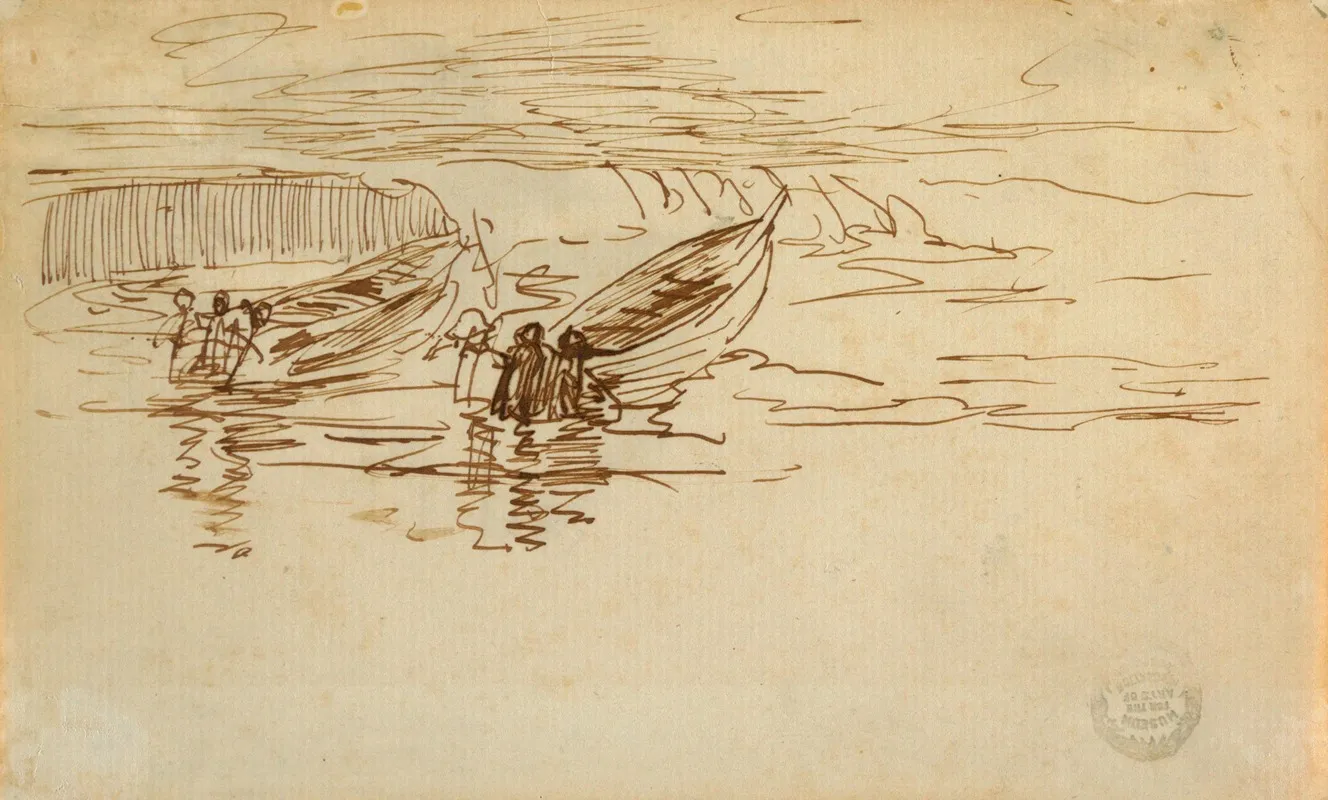 Two Dories Being Launched England