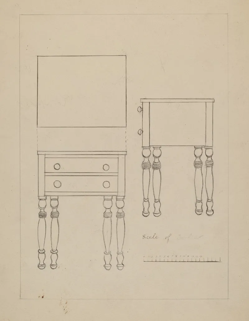 Two Drawer Stand 2 by Edith Magnette - Canvas Print