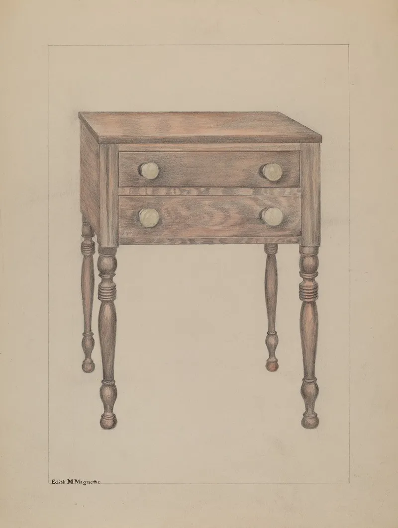 Two Drawer Stand by Edith Magnette - Canvas Print