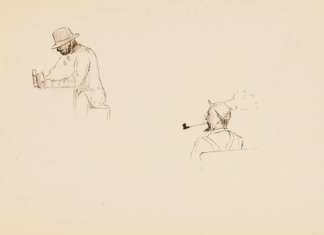 Two Drawings Of Men by Howard Russell Butler - Canvas Print