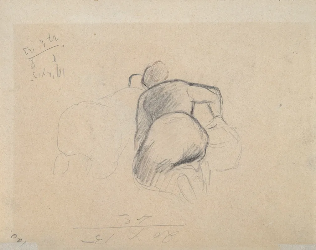 Two Farm Women Kneeling