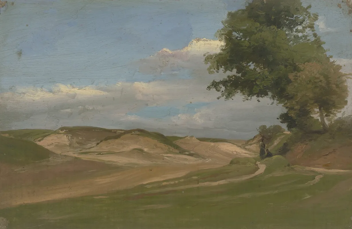 Two Farmers By The Wayside by Jakob Becker - Canvas Print