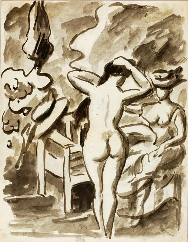 Two Female Figures In Garden