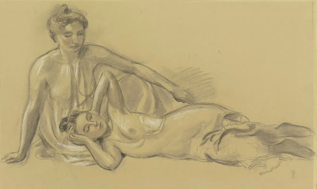 Two Female Nudes 3 by Maurice Denis - Canvas Print