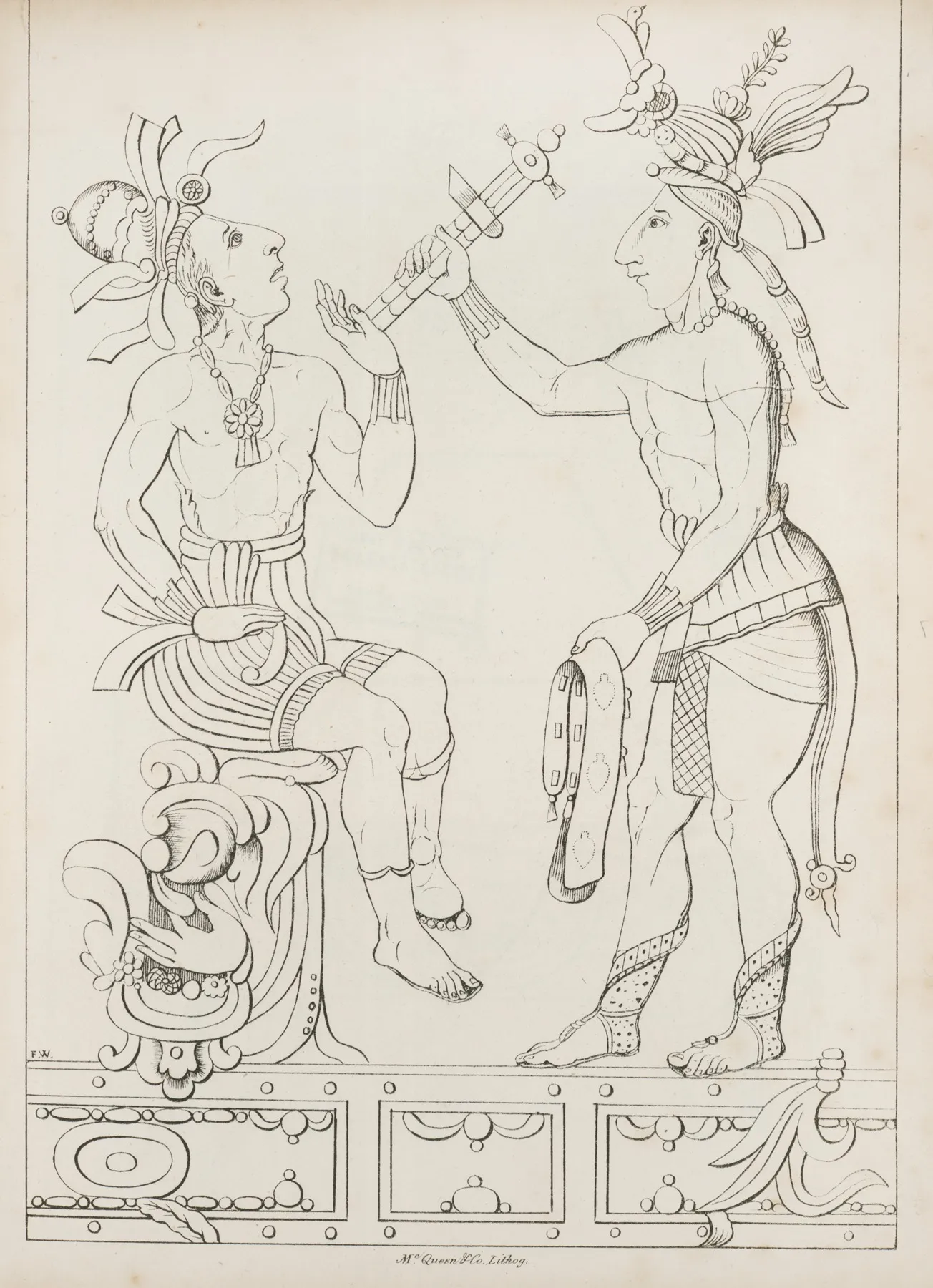 Two Figures One Seated One Standing