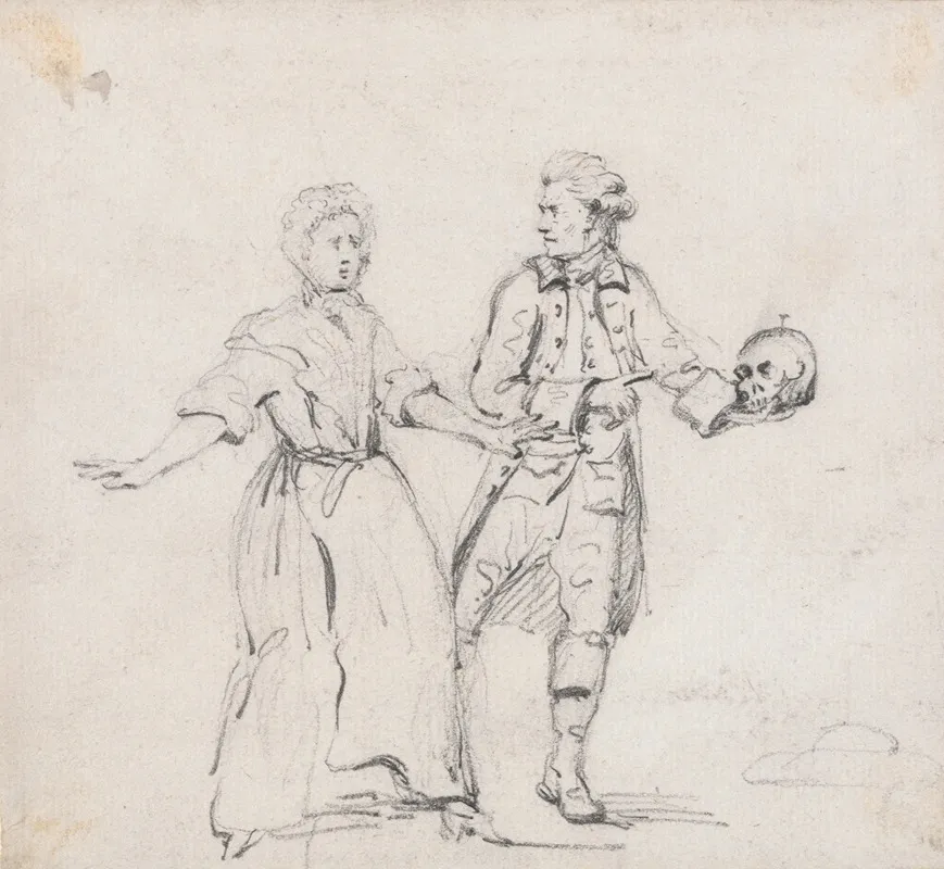 Two Figures With A Skull