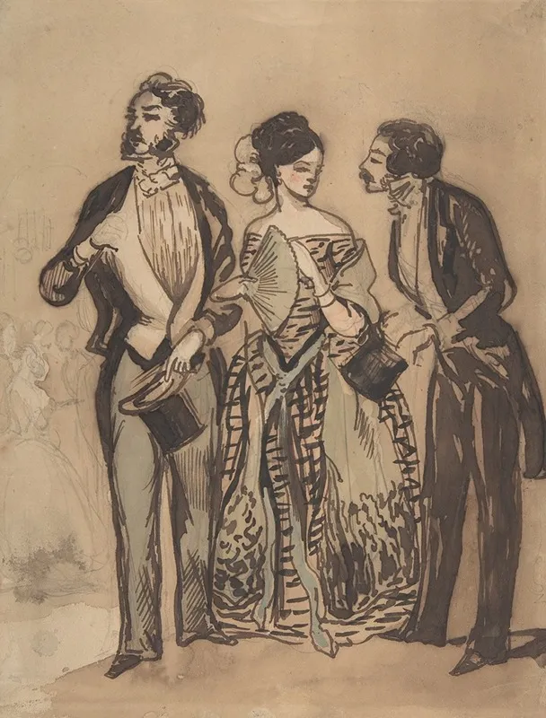 Two Gentlemen And A Lady