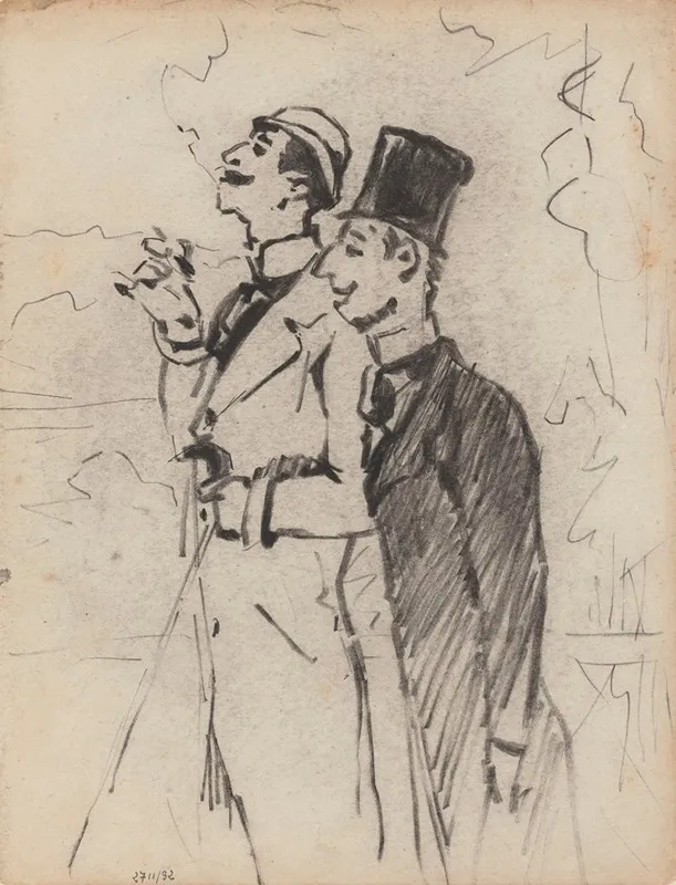 Two Gentlemen by James Ensor - Canvas Print