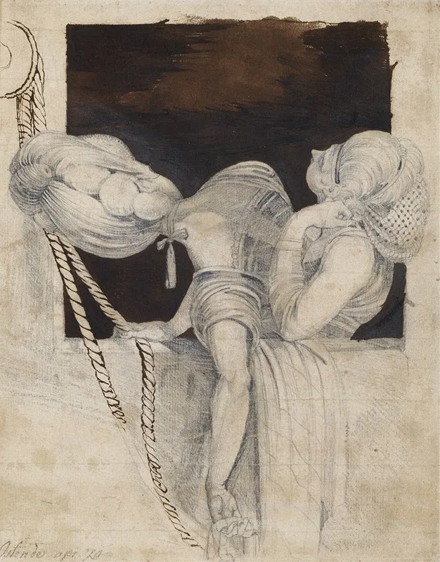 Two Girls At A Cabin Window