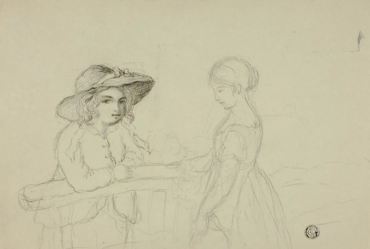 Two Girls At Gate