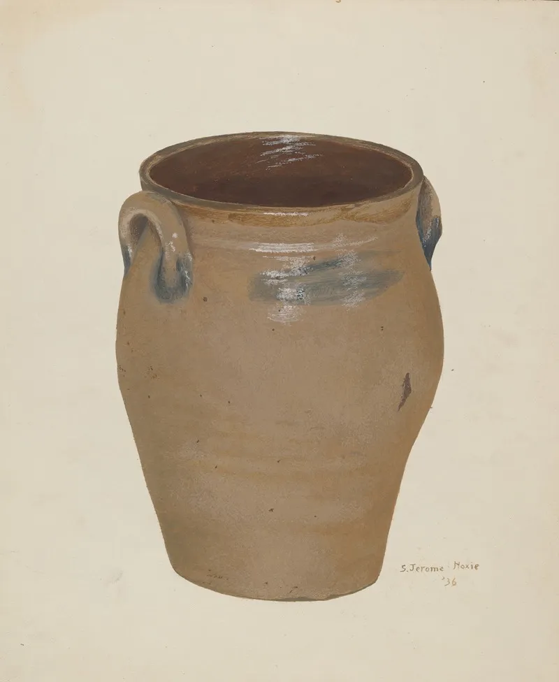 Two Handled Preserve Crock by Jerome Hoxie - Canvas Print