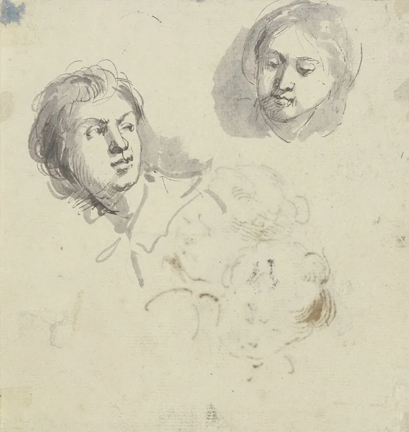 Two Heads 5 by Jacob de Wit - Canvas Print