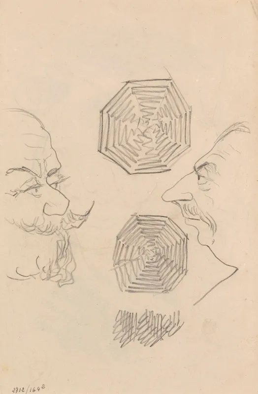 Two Heads And A Spinning Wheel by James Ensor - Canvas Print