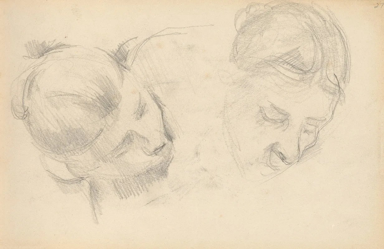 Two Heads Of Women by Paul Cézanne - Canvas Print