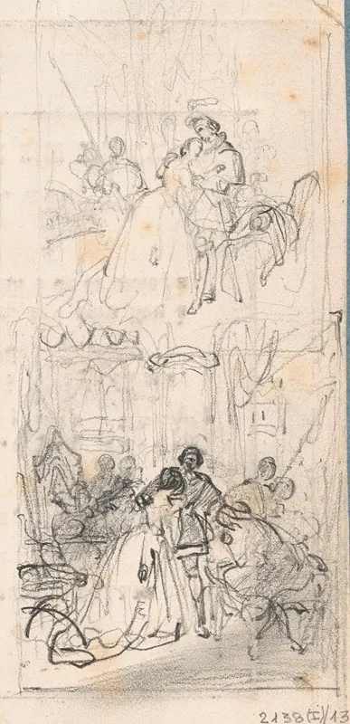 Two Historical Scenes by Nicaise De Keyser - Canvas Print