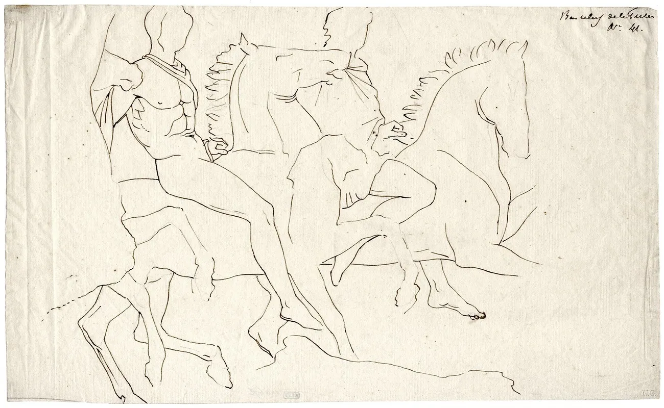 Two Horsemen After The South Frieze Of The Parthenon by David Humbert de Superville - Canvas Print