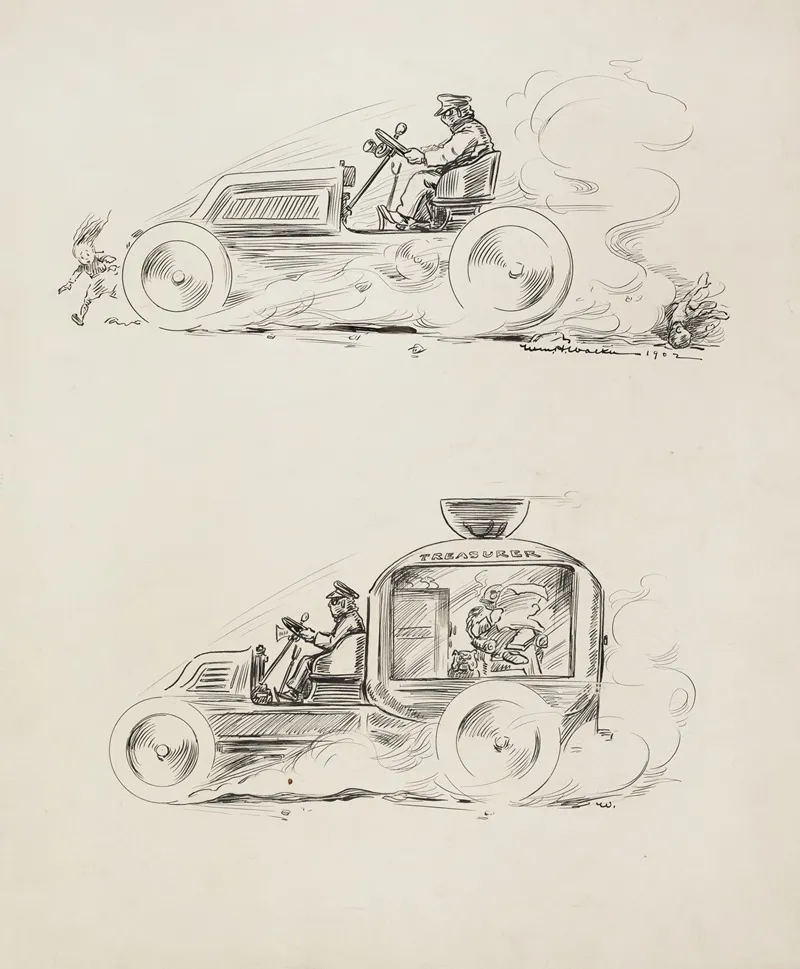 Two Images Of A Vehicle Driven By The Same Man