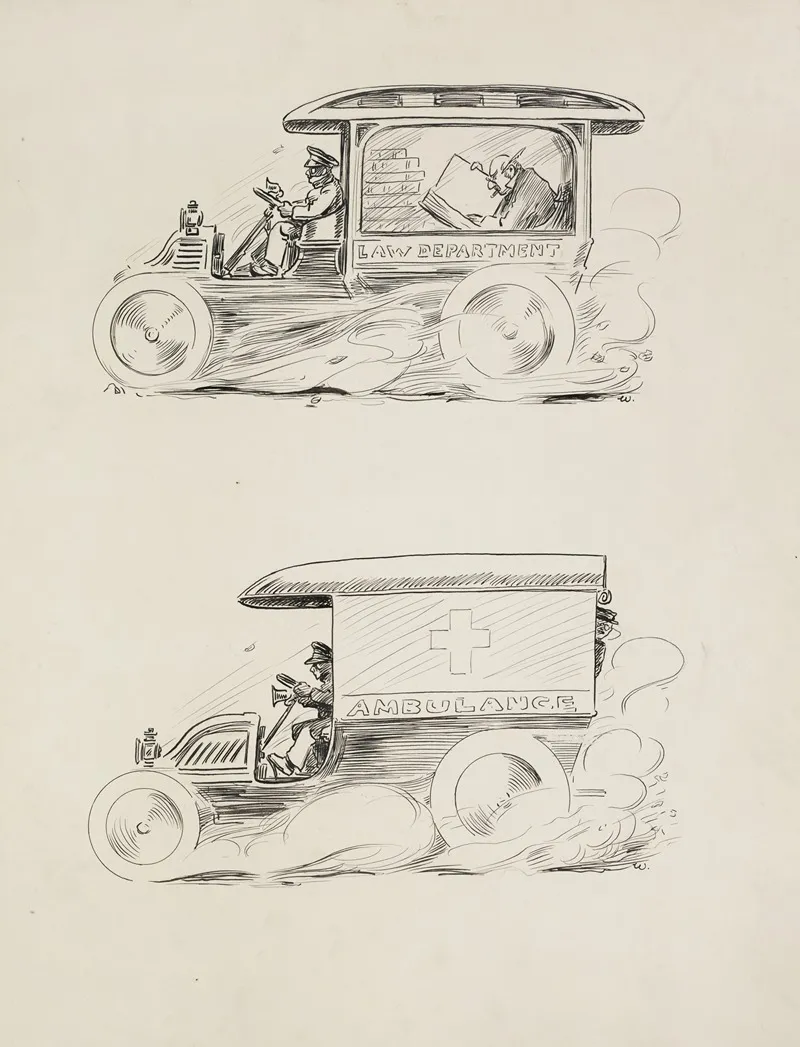 Two Images Of A Vehicle In The First It Is A Law Department In The Second It Is An Ambulance