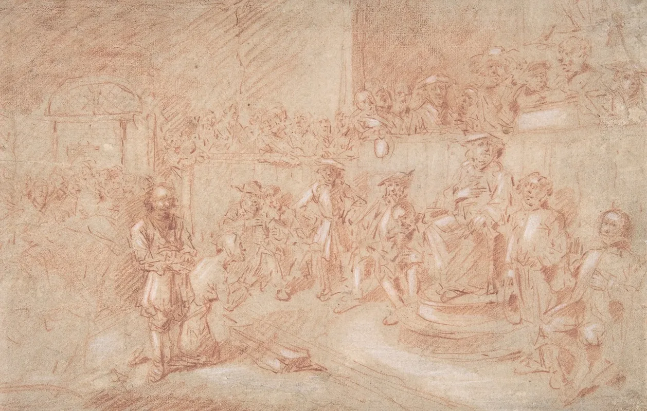 Two Men Before A Judge In A Crowded Courtroom