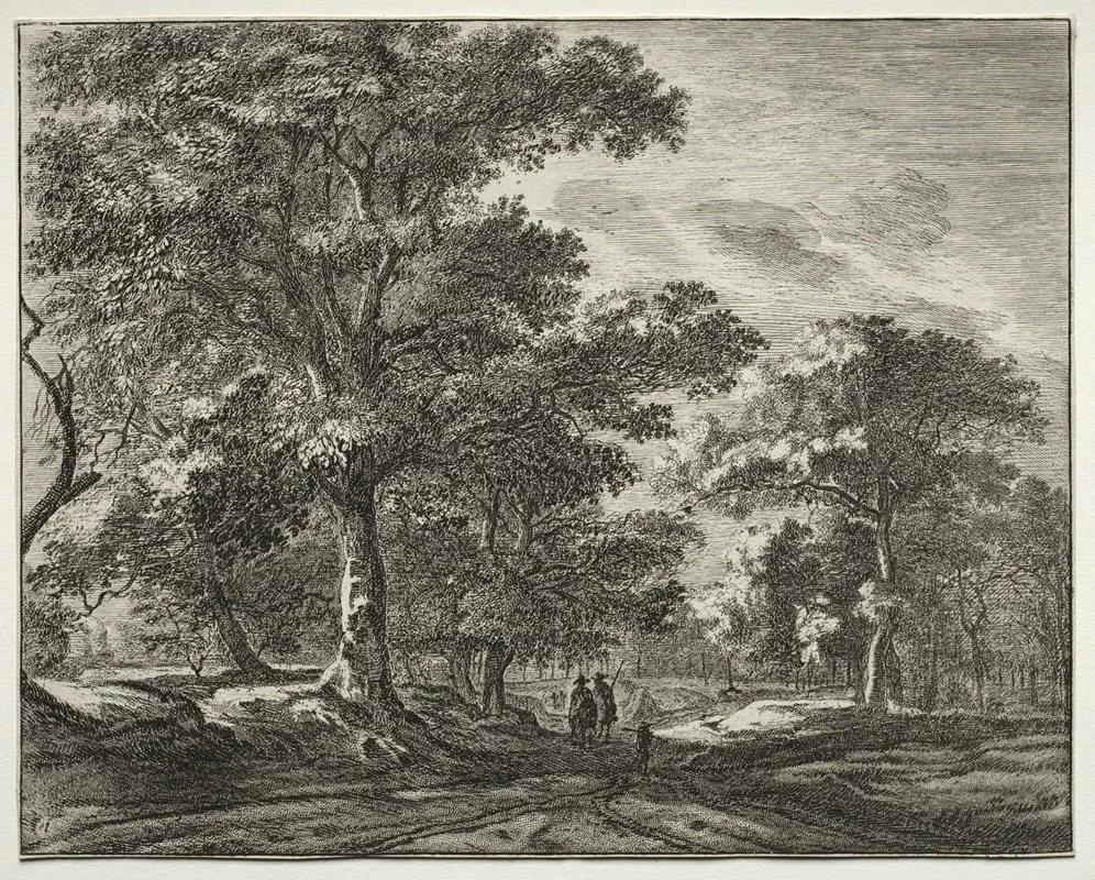 Two Men Preceded By A Hunter by Roelant Roghman - Canvas Print