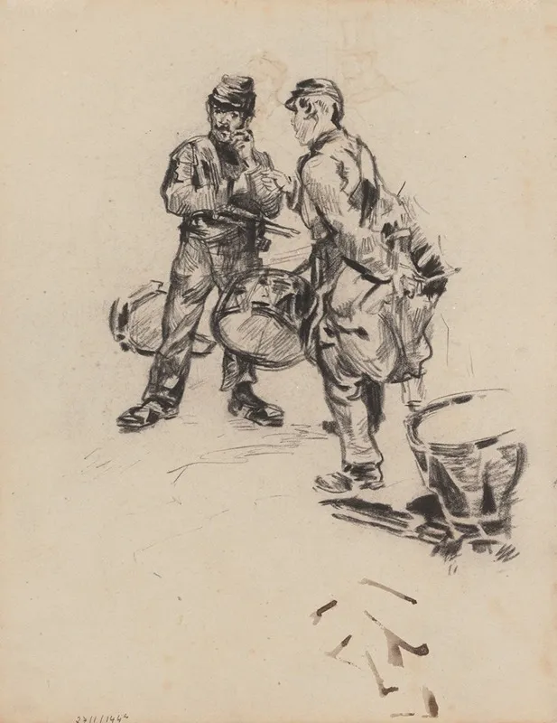 Two Militairy Men by James Ensor - Canvas Print