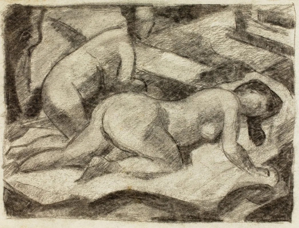 Two Nudes 10 by Carl Newman - Canvas Print