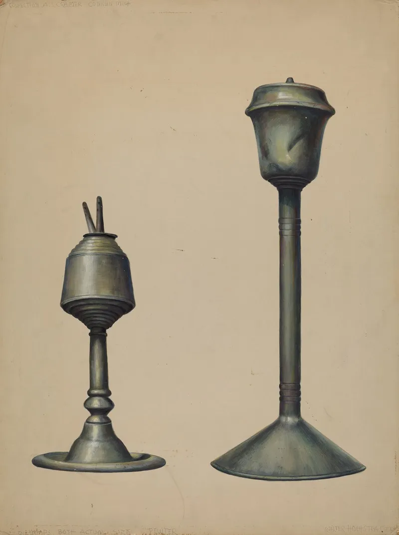 Two Oil Lamps by Walter Hochstrasser - Canvas Print