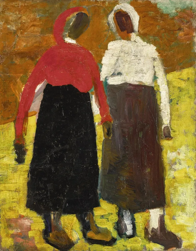 Two Peasant Women by Kazimir Malevich - Canvas Print
