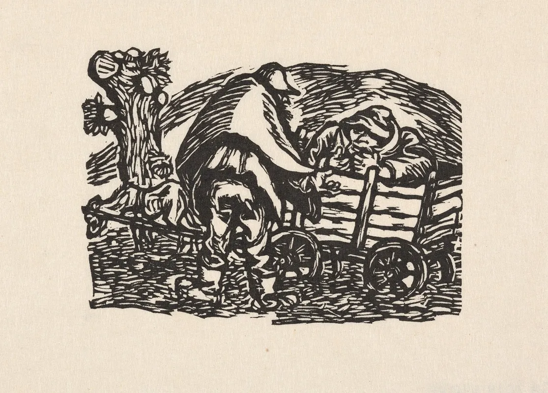 Two Peasants And A Cart by Ernst Barlach - Canvas Print