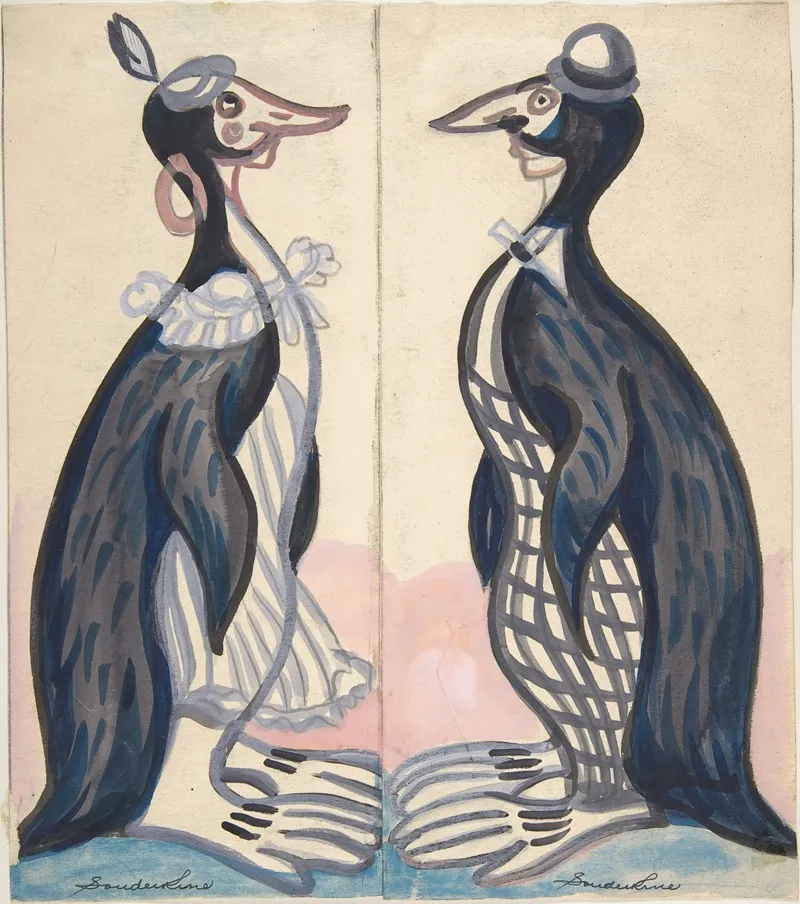 Two Penguins Male And Female
