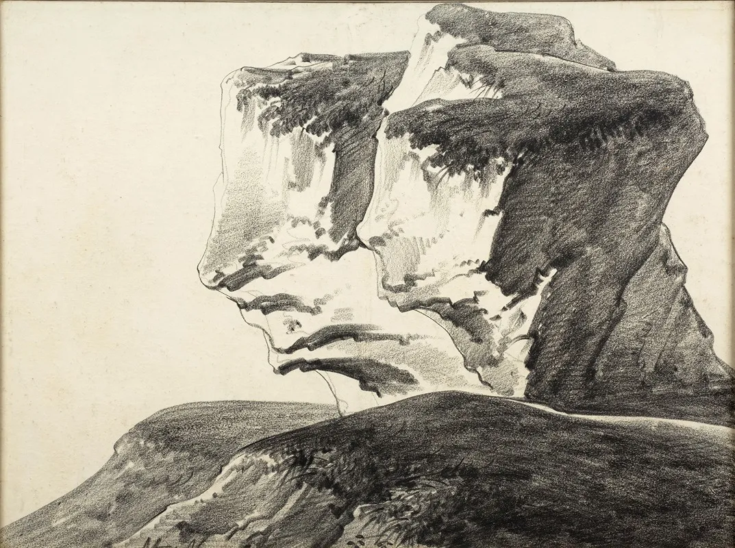 Two Rocks by Alphonse-Nicolas-Michel Mandevare - Canvas Print