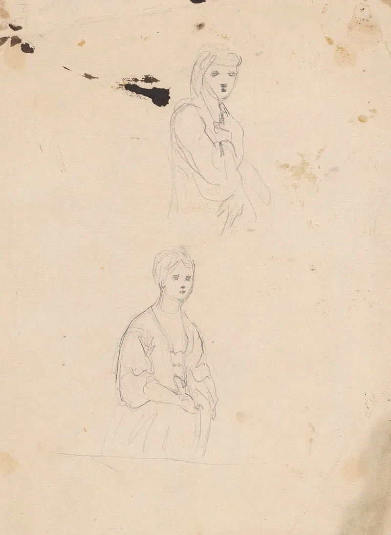 Two Sketches Of Woman