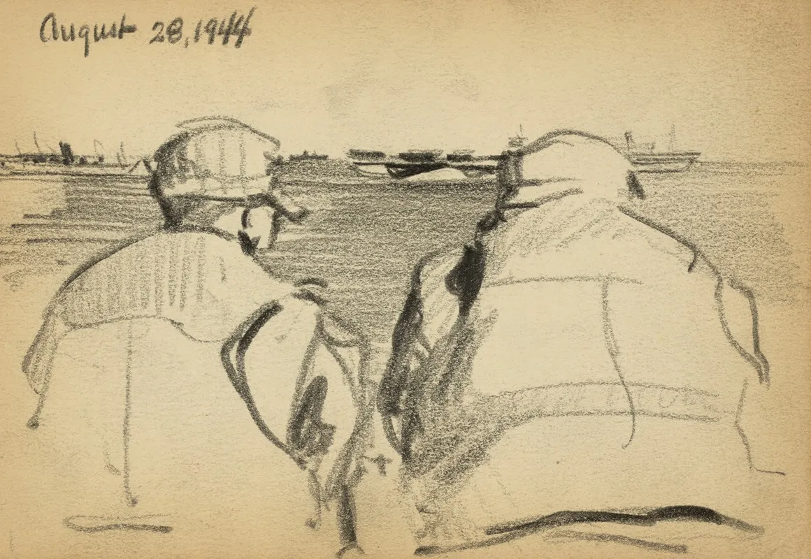 Two Soldiers Looking Out To Sea