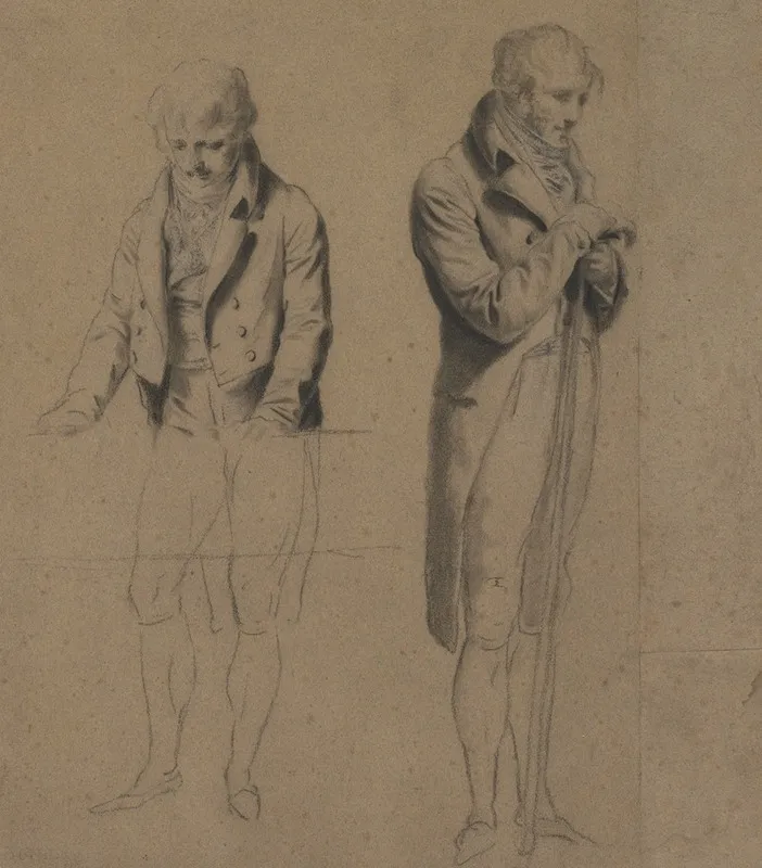 Two Standing Figures Study For A Game Of Billiards