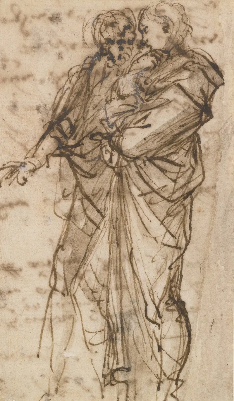 Two Standing Figures by Salvator Rosa - Canvas Print