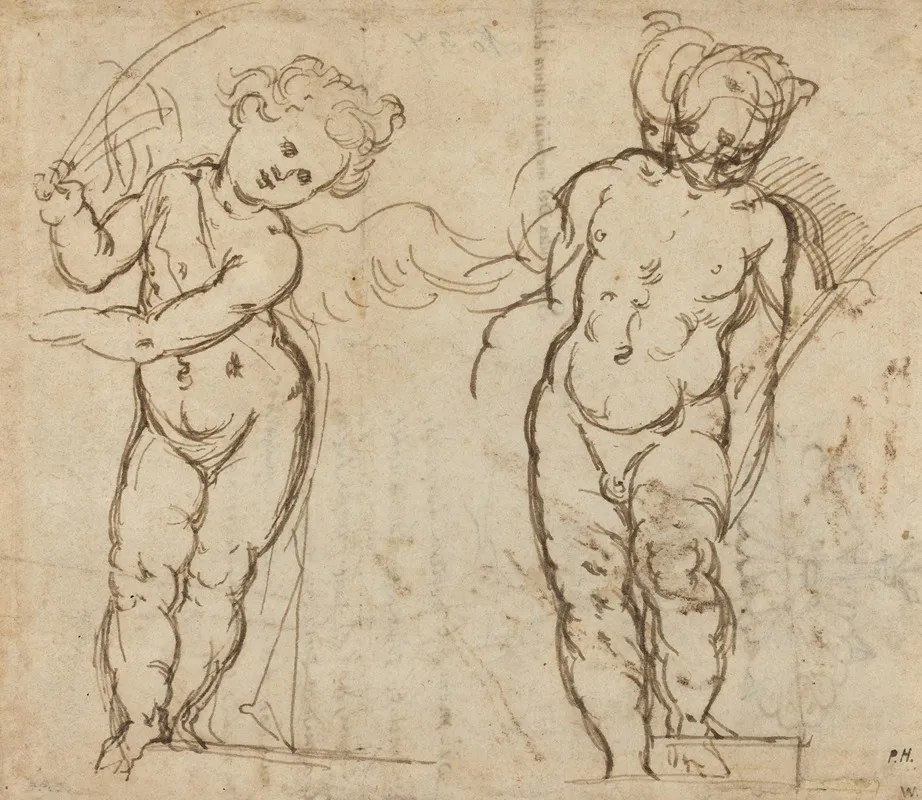 Two Standing Putti Recto