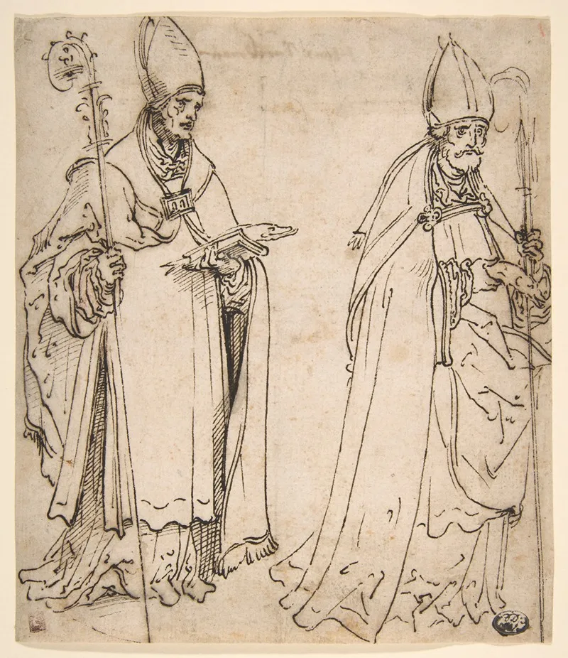 Two Studies For Saint Ulrich Of Augsburg