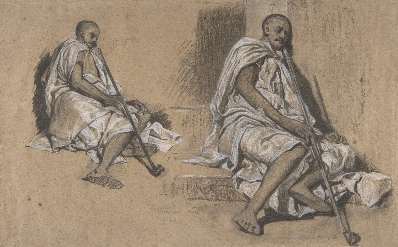 Two Studies Of A Seated Arab With A Pipe