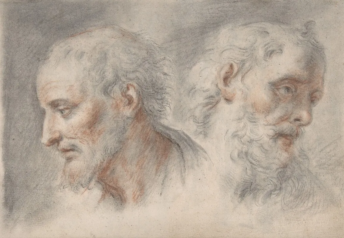 Two Studies Of Bearded Men by Bartholomaeus Ignaz Weiss - Canvas Print