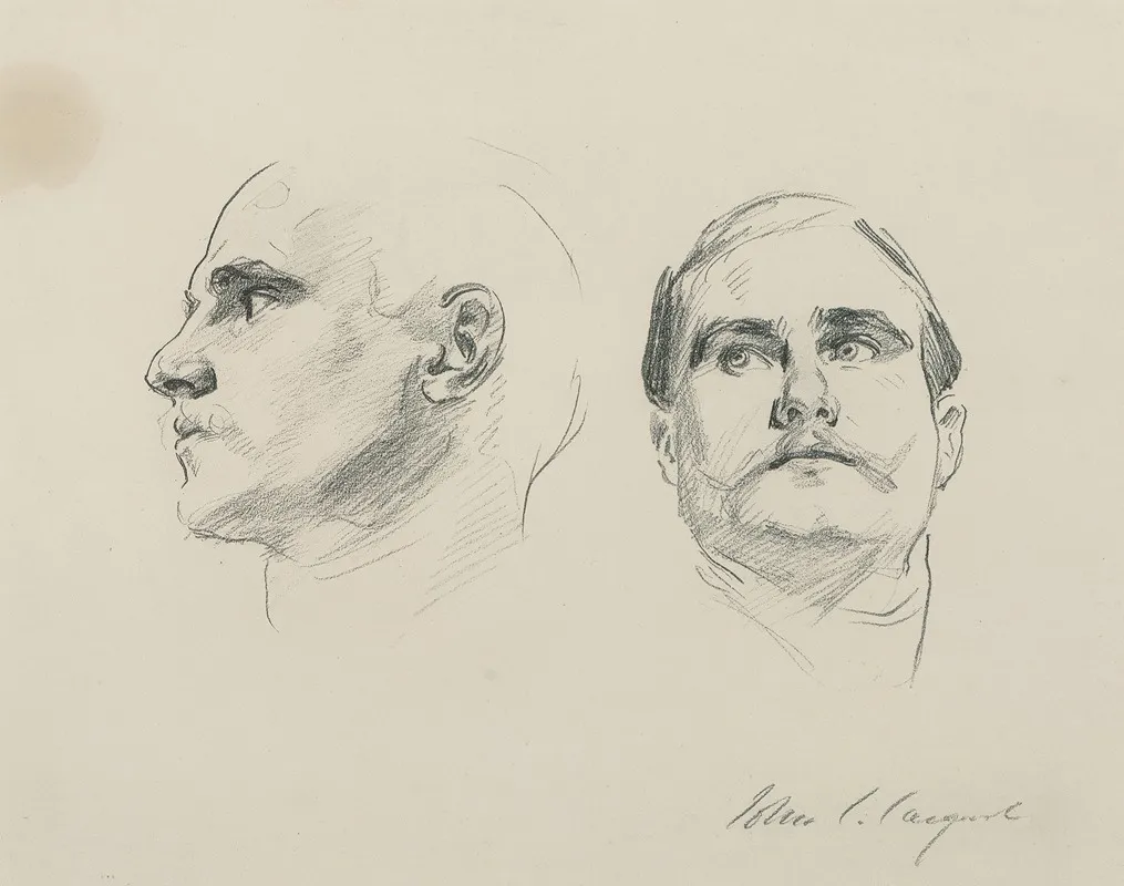 Two Studies Of The Head Of A Man