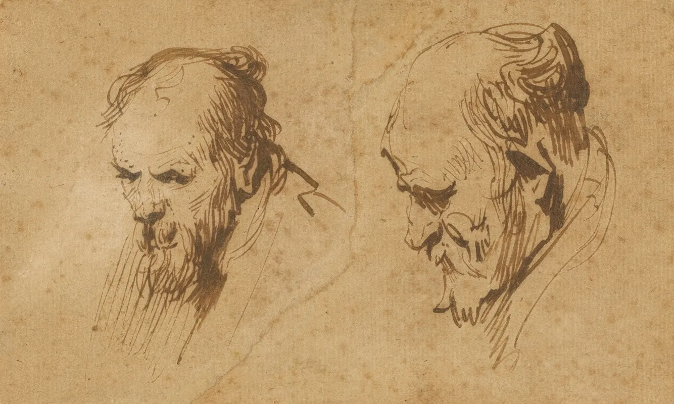 Two Studies Of The Head Of An Old Man 2