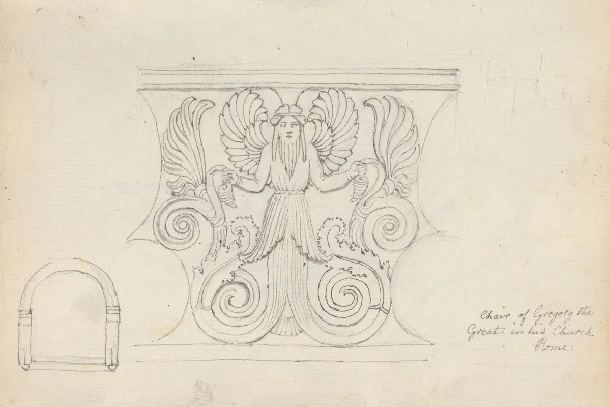 Two Studies The Throne Of Gregory The Great Church Of San Gregorio Magno Rome