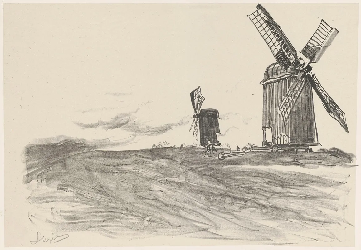 Two Windmills by Leon Wyczółkowski - Canvas Print