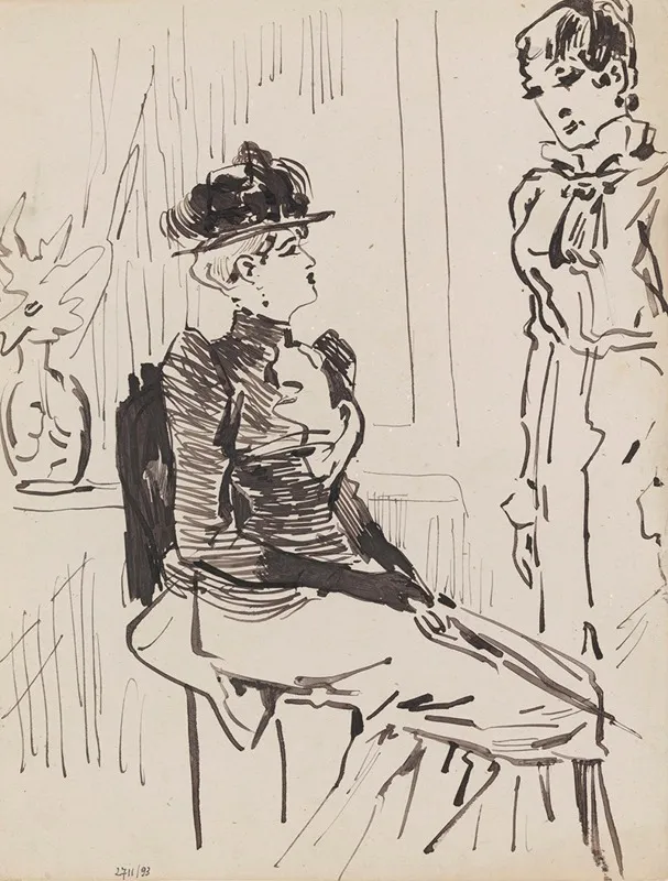 Two Women 16 by James Ensor - Canvas Print