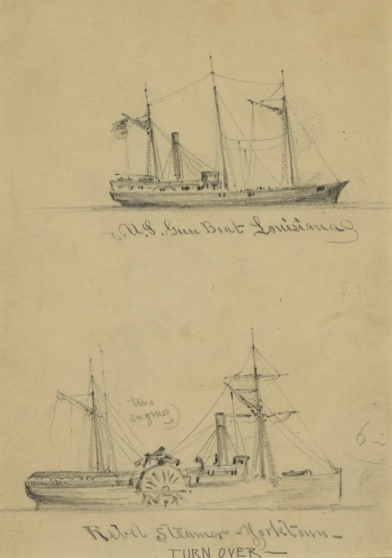 U S Gun Boat Louisiana Rebel Steamer Yorktown