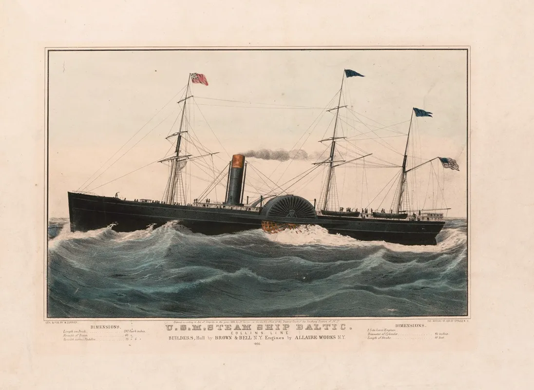 U S M Steam Ship Baltic Collins Line Builders Hull By Brown Engines By Allaire Works N Y