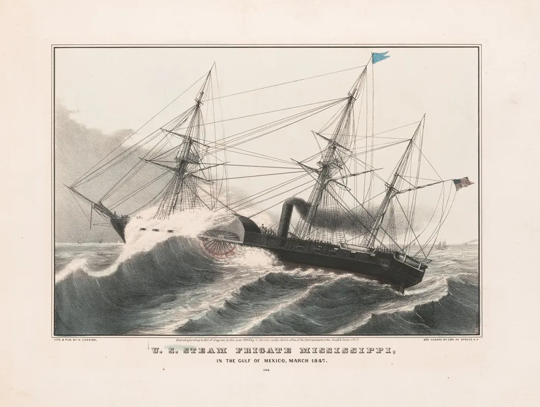 U S Steam Frigate Mississippi In The Gulf Of Mexico March 1847 2