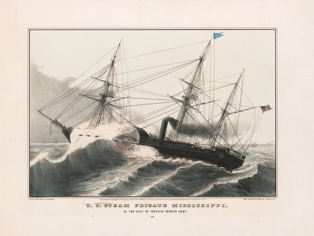 U S Steam Frigate Mississippi In The Gulf Of Mexico March 1847